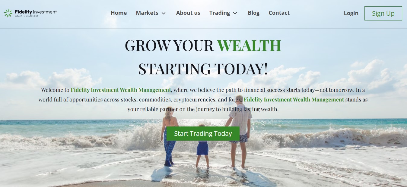 Fidelity Investment Wealth Management Homepage