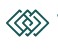 Teal interlocking diamond logo or brand mark with overlapping diamond shapes in a geometric design